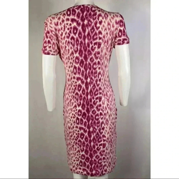 Vintage Moschino Cheap & Chic Pink Leopard Knit Wool Dress - Picture 5 of 7